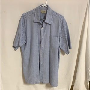 Men’s J crew seersucker blue and white size L